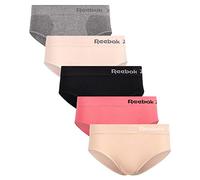Reebok Womens Seamless Hipster Panties 5-Pack, Size Small, Black/Nude/Hot Pink/Pink Rose/Grey