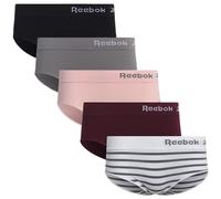 Reebok Womens Seamless Hipster Panties 5-Pack, Size Small, Grey/Pink/Black