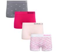 Reebok Women's Underwear - Seamless Boyshort Panties (4 Pack), Size Medium, Carmine Rose/Spacedye Stripe/Lotus/Beetroot Purple/Sharkskin Jacquard