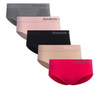 Reebok Women's Underwear - Seamless Hipster Briefs (5 Pack), Size Medium, Grey/Pink/Dusty Pink/Black