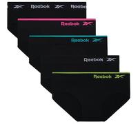 Reebok Women's Underwear - Seamless Hipster Briefs (5 Pack), Size Small, All Black