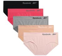 Reebok Women's Underwear - Seamless Hipster Briefs (5 Pack), Size Small, Light Grey/Pink/Black