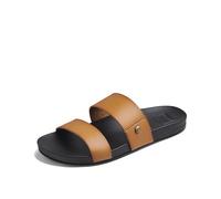 Reef Cushion Vista Fashion Slide Damen-Sandale, veganes Lederriemen, ultraweiches gepolstertes Fußbett, Cognac Black, 10