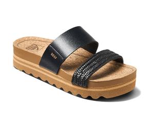 Reef Cushion Vista Hi/Womens Sandals/ black braid 10