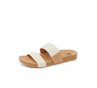REEF Cushion Vista Fashion Slide Damen-Sandale, veganes Lederriemen, ultraweiches gepolstertes Fußbett, Natürliches Häkelgewebe, 9