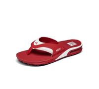 REEF Fanning Pregame Men's Bottle Opener Flip Flop, Arch Support, Durable Outsole, Water Friendly, Crimson/White, 40 EU