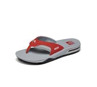 REEF Fanning Pregame Men's Bottle Opener Flip Flop, Arch Support, Durable Outsole, Water Friendly, rot / grau, 43 EU