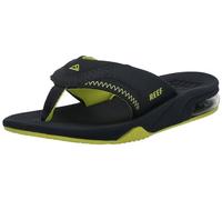 REEF Kids' Fanning Flip Flop, Arch Support, Durable Outsole, Water Friendly, Lime/Navy, 13 Big Kid