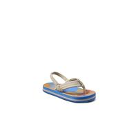 REEF Little Ahi Unisex-Child Beach Flip Flop, Soft Cushion Footbed, Water Friendly, Backstrap, Vintage Circle Stripe, 3 Little Kid