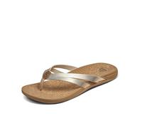 Reef Pacific Joy Women's Flip Flop, Vegan Leather Strap and Soft Cushion Footbed, Golden Hour, 40 EU
