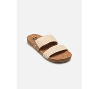 REEF Cushion Vista Fashion Slide Damen-Sandale, veganes Lederriemen, ultraweiches gepolstertes Fußbett, Natürliches Häkelgewebe, 9