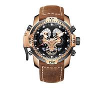 REEF TIGER Militär-Uhren für Herren, Lederband, Sportuhr, komplizierte Automatikuhren, RGA3503, Orga3503-pbsg1, Riemen