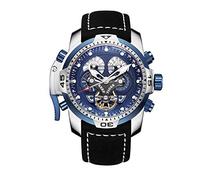 Reef Tiger RGA3503 Militär-Uhren für Herren, Edelstahl, blaues Zifferblatt, Sport Autoamtic Uhren