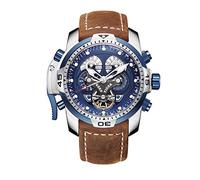 Reef Tiger RGA3503 Militär-Uhren für Herren, Edelstahl, blaues Zifferblatt, Sport-Automatik-Uhren