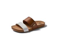 Reef Women's Sandals Cushion Vista, Vegan Leather Slides For Women With Cushion Footbed, White Duo, 9