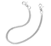 REEKNOKOL Metall-Geldbörsenkette, robuste Jeanskette, silberne Taschenkette mit Karabinerhaken, Geldbörsenkette für Männer, für Hosen, Jeans, Schlüssel, Geldbörse, Handtasche, Männer, Frauen (8 mm)