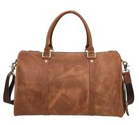 Reeve Herren-Reisetasche aus echtem Leder mit Schulterriemen, hautfarben, 44 X 27 X 20 Cm, Reisetasche
