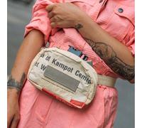 REFISHED fair fashion Bauchtasche 'BUM BAG' - upcycelte Zement- und Fischfuttersäcke #cement Beige-schwarz-rot