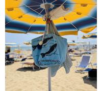 REFISHED fair fashion Tasche 'SOULMATE WATERPROOF' Limitierte Edition! - upcycelte Fischfuttersäcke #FISH hellblau/#WP hibiskus