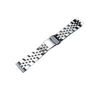 REFKIT 20 mm 22 mm 24 mm massives Edelstahl-Uhrenarmband for Breitling-Bügel-Uhrenarmbänder for Avenger for NAVITIMER SUPEROCEAN for Uhrenarmband (Color : Silver, Size : 20mm)