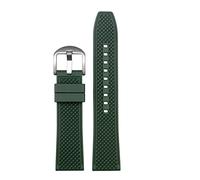 REFKIT 20 mm 22 mm Fluorkautschukband for Omega Forseahorse 300 for Rolex for Green Water Ghost for Citizen for Bm8475 Uhrenarmband Herrenarmband (Color : Green silver, Size : 22mm)