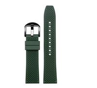 REFKIT 20 mm 22 mm Fluorkautschukband for Omega Forseahorse 300 for Rolex for Green Water Ghost for Citizen for Bm8475 Uhrenarmband Herrenarmband (Color : Green black, Size : 20mm)