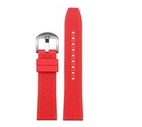 REFKIT 20 mm 22 mm Fluorkautschukband for Omega Forseahorse 300 for Rolex for Green Water Ghost for Citizen for Bm8475 Uhrenarmband Herrenarmband (Color : Red silver, Size : 20mm)