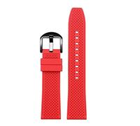 REFKIT 20 mm 22 mm Fluorkautschukband for Omega Forseahorse 300 for Rolex for Green Water Ghost for Citizen for Bm8475 Uhrenarmband Herrenarmband (Color : Red black, Size : 22mm)