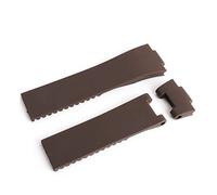 REFKIT 25 x 12 mm, braun, blau, wasserdicht, Silikonkautschuk, Uhrenarmband, Armband, Gürtel for Ulysse for Nardin-Armband (Color : Brown, Size : 25mm)