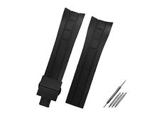 REFKIT Arc Mouth Armband 22mm 23mm for Mido Gummi-Uhrenarmband for M005 for M005.430 for M005.614 for Citizen for Blue Angel Schwarz Orange Blau Armband (Color : Black-Black B, Size : 22mm)