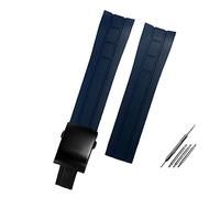 REFKIT Arc Mouth Armband 22mm 23mm for Mido Gummi-Uhrenarmband for M005 for M005.430 for M005.614 for Citizen for Blue Angel Schwarz Orange Blau Armband (Color : Blue black A, Size : 23mm)