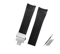 REFKIT Arc Mouth Armband 22mm 23mm for Mido Gummi-Uhrenarmband for M005 for M005.430 for M005.614 for Citizen for Blue Angel Schwarz Orange Blau Armband (Color : Black-silver B, Size : 22mm)