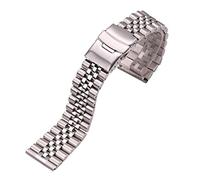 REFKIT Edelstahl Uhrenarmbänder Damen Herren Armband 18mm 20mm 22mm 24mm Silber Gerades Ende Uhrenarmband Uhrenzubehör (Color : Silver, Size : 24mm)