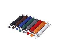 REFKIT Gummiarmband 18mm 20mm 21mm 22mm 24mm Armband for Omega for Seiko for Rolex for Tissot Band gebogenes Ende Uhrenarmbänder grün (Color : White, Size : 22mm)