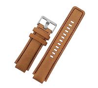 REFKIT Lederarmband for Timex for Tidal for Compass Armband for T2n739 for T2n720 for T2n721 Canvas-Uhrenarmband 24 x 16 mm Herren-Konvexmund (Color : Khaki silver, Size : 24x16mm)