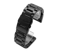REFKIT Solide Verdickung 5,5 mm 316L Edelstahl Uhrenarmbänder Silber 22 mm 24 mm 26 mm Metall Uhrenarmband (Color : Black, Size : 22mm)