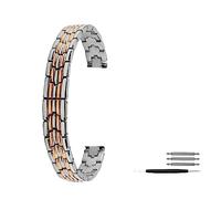 REFKIT Stahlband 8mm 10mm 12mm 14mm Schlankes Damenmode-Armband-Armband-Uhrenarmband-Zubehör for Rossini (Color : Silver Rose Gold, Size : 8mm)