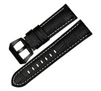 REFKIT Uhrenarmband aus echtem Leder 22mm 24mm 26mm Mode blau Uhrenzubehör for Panerai Uhrenarmband (Color : Black WB, Size : 26mm)