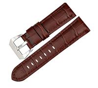 REFKIT Uhrenarmband aus echtem Leder 22mm 24mm 26mm Mode blau Uhrenzubehör for Panerai Uhrenarmband (Color : Brown BS, Size : 24mm)
