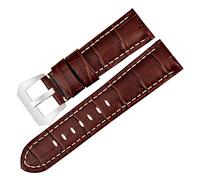 REFKIT Uhrenarmband aus echtem Leder 22mm 24mm 26mm Mode blau Uhrenzubehör for Panerai Uhrenarmband (Color : Brown WS, Size : 24mm)