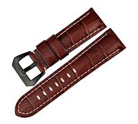 REFKIT Uhrenarmband aus echtem Leder 22mm 24mm 26mm Mode blau Uhrenzubehör for Panerai Uhrenarmband (Color : Brown WB, Size : 24mm)