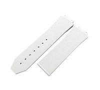 REFKIT Uhrenarmband for Hublot weibliche Frauen Gummiband wasserdichtes Silikon Uhrenarmband 15 * 21 mm Band 18 mm Logo auf Riemen Schmetterlingsschnalle (Color : White strap, Size : Without buckle)