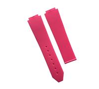 REFKIT Uhrenarmband for Hublot weibliche Frauen Gummiband wasserdichtes Silikon Uhrenarmband 15 * 21 mm Band 18 mm Logo auf Riemen Schmetterlingsschnalle (Color : Pink strap, Size : Without buckle)