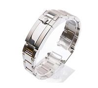 REFKIT Uhrenarmband für Rolex SUBMARINER und DAYTONA, Edelstahl Arc Edge, Herrenuhrenarmband, 20mm mit Logo, Silber