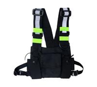 Reflective Chest Front Bag - Multifunctional Men’s Waistcoat Pack with Pockets | Fashion Outdoor Shoulder Crosbody Storage for Jogging, Walking, Motorcycling, Fitness, Gym, Trekking, Commuting