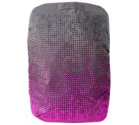 Reflektierende Rucksackhülle, Rucksacküberzug, Schulranzenhülle, Bagcover reflektierend silber-rosa