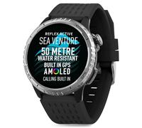 Reflex Active Sea Venture AMOLED GPS-Smartwatch, 50 m, schwimmsicher, schwarzes Armband