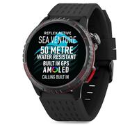 Reflex Active SeaVenture AMOLED GPS-Smartwatch, 50 m, schwimmsicher, schwarzes Armband