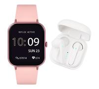 Reflex Active Series 17 Damen Multifunktions Digital Smartwatch und Wireless Earbud Set, Rose, Minimalistisch