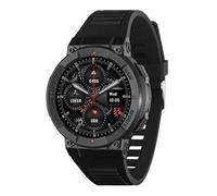 Reflex Active Series 43 Smartwatch für Herren Damen mit eingebautem GPS, 100+ Sportmodi, Herzfrequenz, Schrittzähler, Anrufe tätigen & empfangen, IP68 wasserdicht, schwarzes Silikonarmband für Android